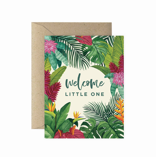 Flora Welcome Little One Greeting Card | Baby Shower