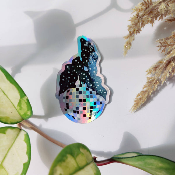 Begonia Maculata Disco Ball Iridescent Vinyl Sticker