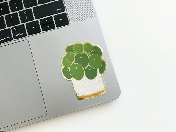 Pilea Sticker | Luxe Metallic Gold Sticker