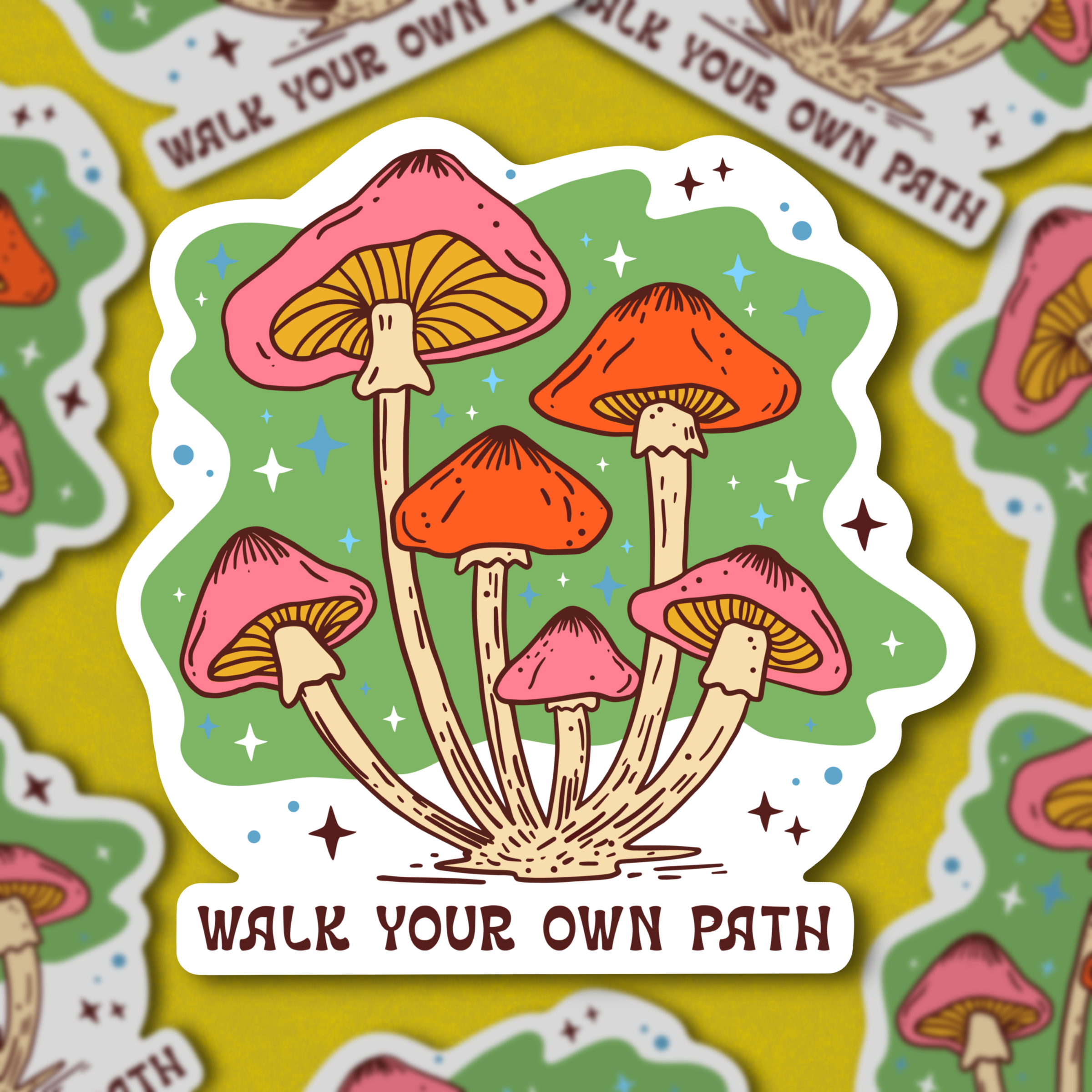 Sticker Path Walk Your Own Path, Mushroom Sticker – terraplanted