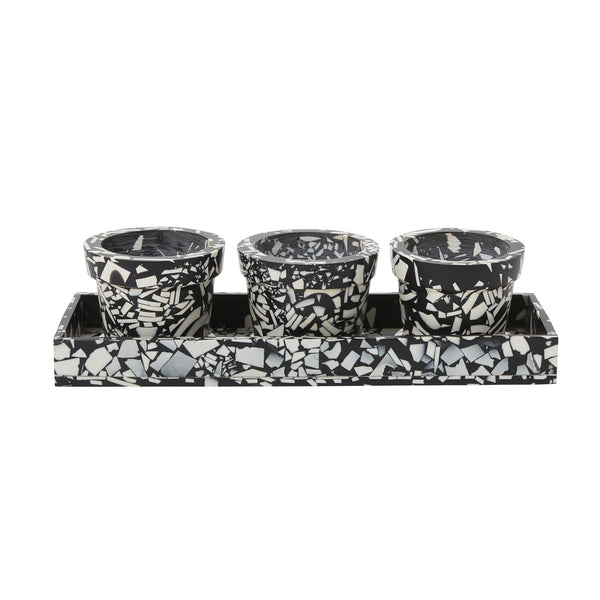 Rigby Pot with Saucer Set of 3 - 13.25"x 4.25"x 3.5"