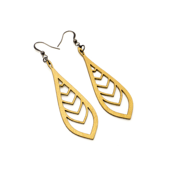 Saturā Leather Earrings 03 // Gold