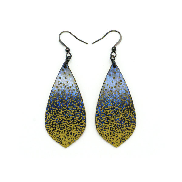 Gem Point [01] // Acrylic Earrings - Celestial Blue, Gold
