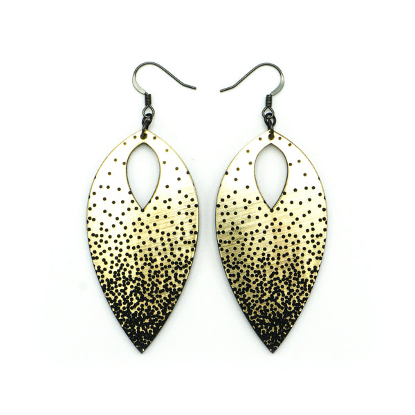 T7 [01_SparkGradient] // Acrylic Earrings - Brushed Gold, Black