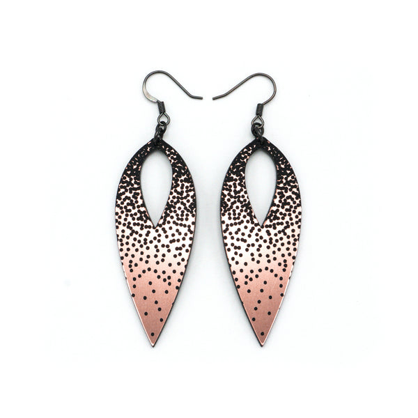 Nativas [02] // Acrylic Earrings - Rose Gold, Black