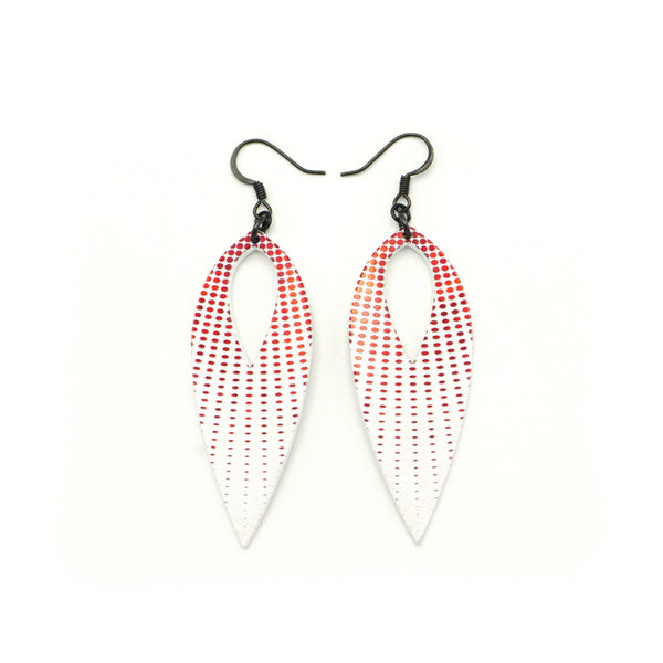 Nativas [10R] // Acrylic Earrings - Red Holograph, White