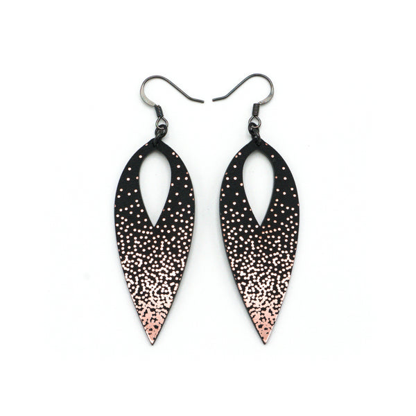 Nativas [01R] // Acrylic Earrings - Rose Gold, Black