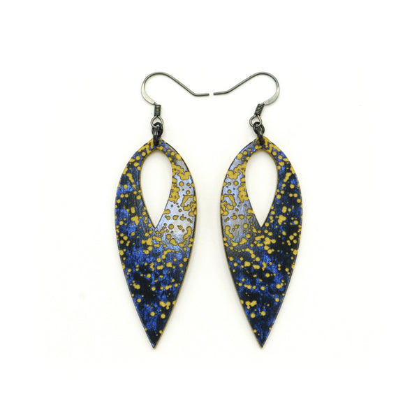Nativas [03] // Acrylic Earrings - Celestial Blue, Gold