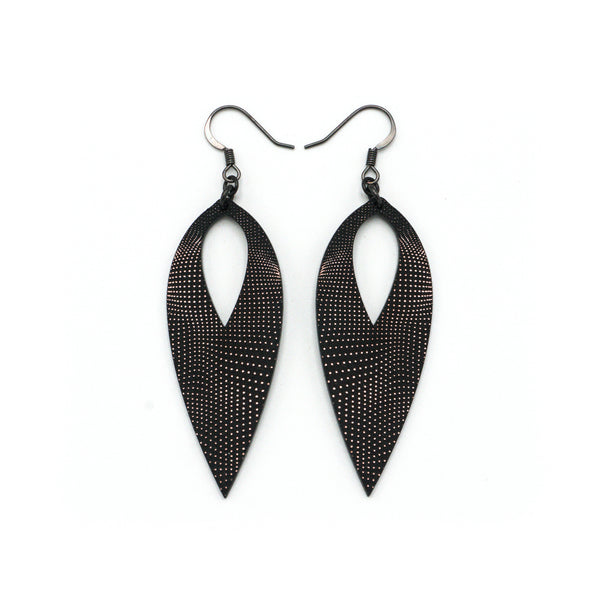 Nativas [17R] // Acrylic Earrings - Rose Gold, Black