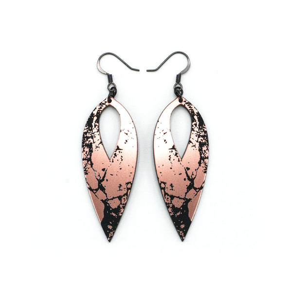 Nativas [19] // Acrylic Earrings - Rose Gold, Black