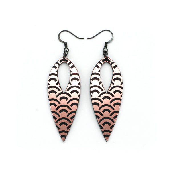 Nativas [32] // Acrylic Earrings - Rose Gold, Black