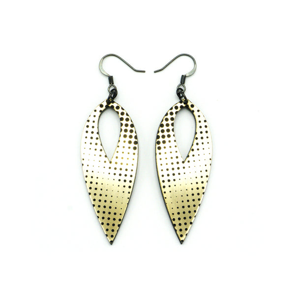 Nativas [11] // Acrylic Earrings - Brushed Gold, Black