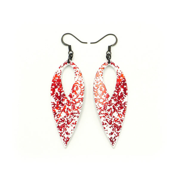 Nativas [24] // Acrylic Earrings - Red Holograph, White