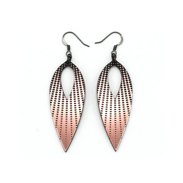 Nativas [10] // Acrylic Earrings - Rose Gold, Black