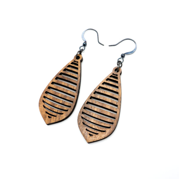 Gem Point 12 [S] // Wood Earrings - Bolivian Rosewood