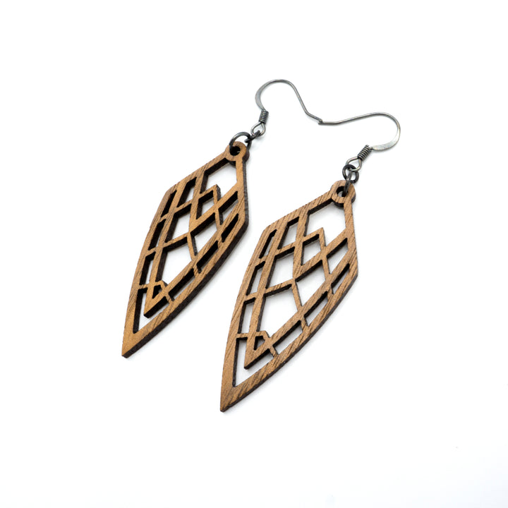 Arrowhead 01 [S] // Wood Earrings - Walnut - LIGHT RAZOR DESIGN STUDIO