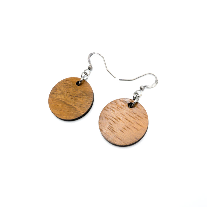 Circle 02 // Wood Earrings - Jatoba - LIGHT RAZOR DESIGN STUDIO