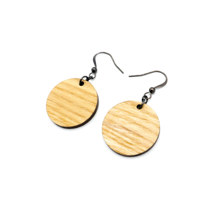 Circle 01 // Wood Earrings - Ash - LIGHT RAZOR DESIGN STUDIO