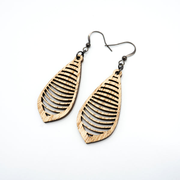 Gem Point 14 [S] // Wood Earrings - Mahogany
