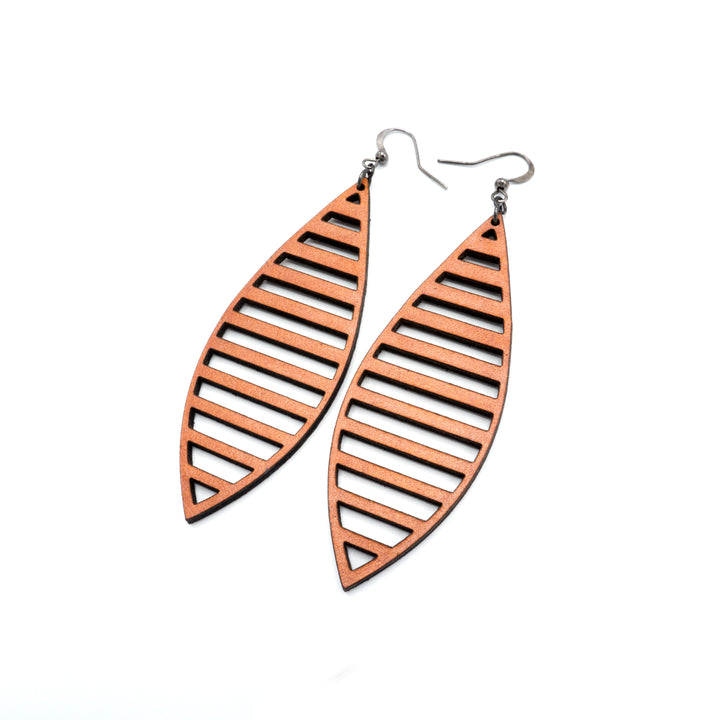 Terrabyte v.11_1 // Leather Earrings - Orange - LIGHT RAZOR DESIGN STUDIO