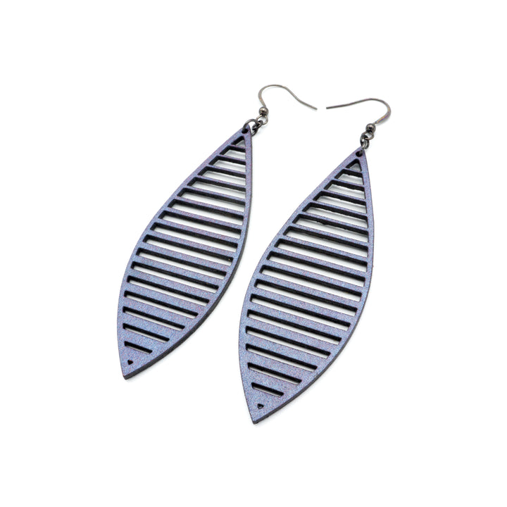 Terrabyte v.11_4 // Leather Earrings - Purple Pearl - LIGHT RAZOR DESIGN STUDIO