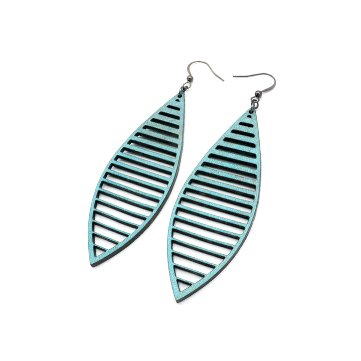 Terrabyte v.11_5 // Leather Earrings - Turquoise Pearl - LIGHT RAZOR DESIGN STUDIO