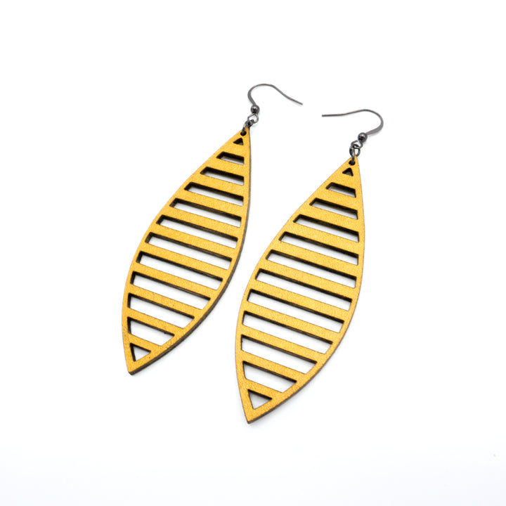 Terrabyte v.11_1 // Leather Earrings - Gold - LIGHT RAZOR DESIGN STUDIO