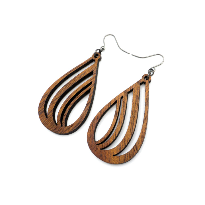 Drop 02 [S] // Wood Earrings - Walnut - LIGHT RAZOR DESIGN STUDIO