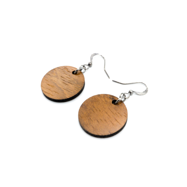 Circle 02 // Wood Earrings - Jatoba - LIGHT RAZOR DESIGN STUDIO