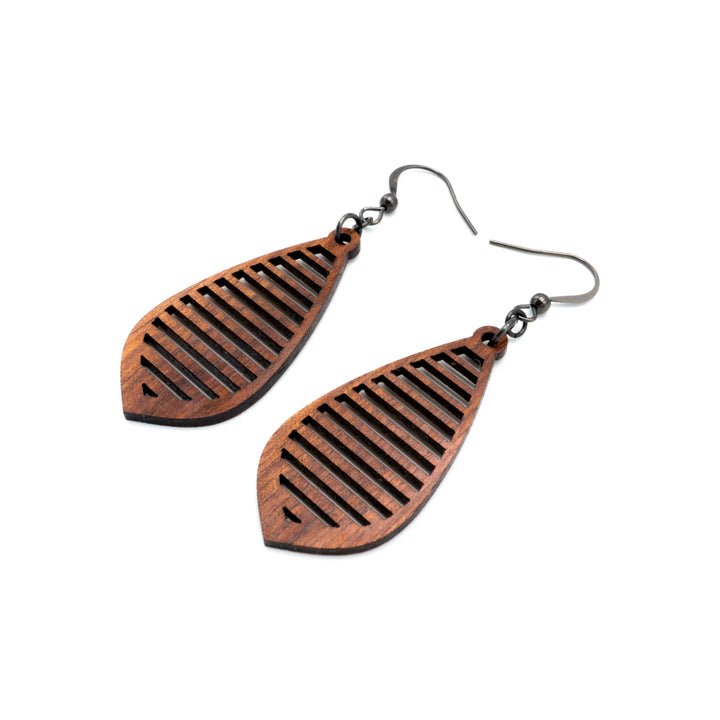 Gem Point 10 [S] // Wood Earrings - Sapele - LIGHT RAZOR DESIGN STUDIO