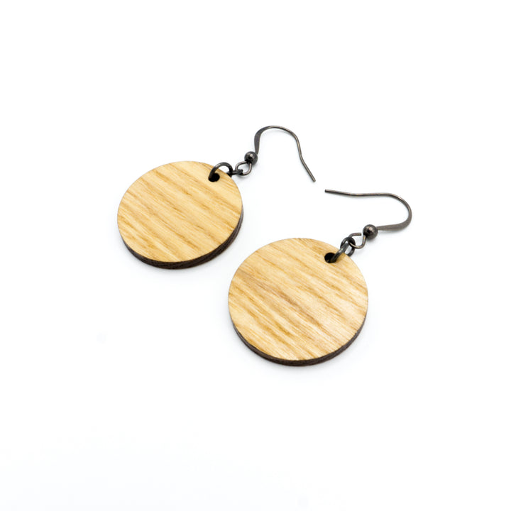 Circle 01 // Wood Earrings - Ash - LIGHT RAZOR DESIGN STUDIO