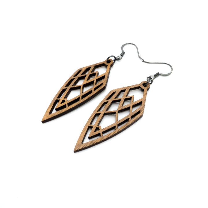 Arrowhead 01 [S] // Wood Earrings - Walnut - LIGHT RAZOR DESIGN STUDIO