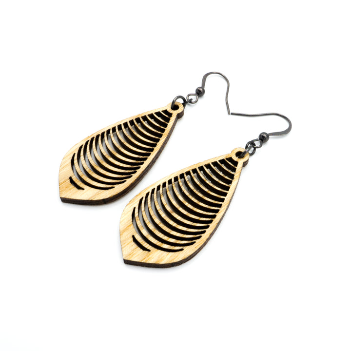 Gem Point 13 [S] // Wood Earrings - Ash - LIGHT RAZOR DESIGN STUDIO