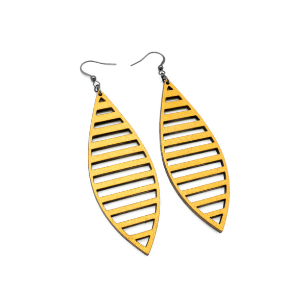 Terrabyte v.11_1 // Leather Earrings - Gold - LIGHT RAZOR DESIGN STUDIO