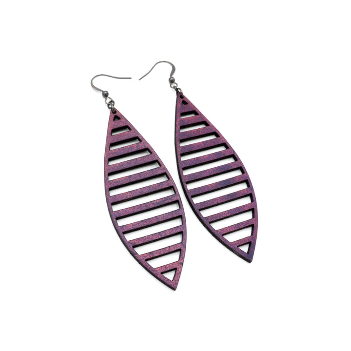 Terrabyte v.11_1 // Leather Earrings - Purple - LIGHT RAZOR DESIGN STUDIO