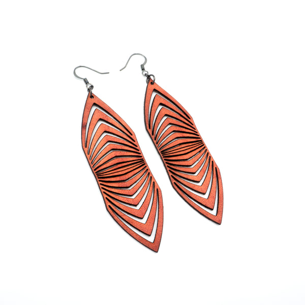 Terrabyte 17 // Leather Earrings - Orange