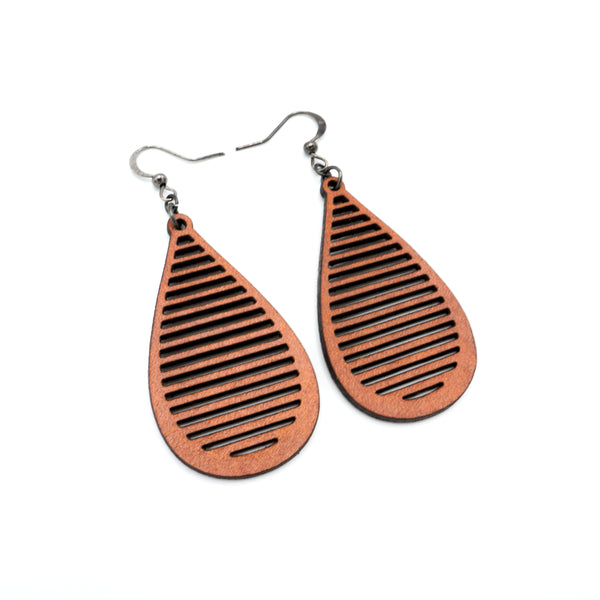 Drop 05 [S] // Leather Earrings - Orange - LIGHT RAZOR DESIGN STUDIO