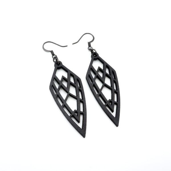 Arrowhead 01 [S] // Leather Earrings - Black - LIGHT RAZOR DESIGN STUDIO