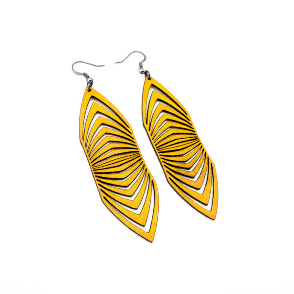 Terrabyte 17 // Leather Earrings - Yellow