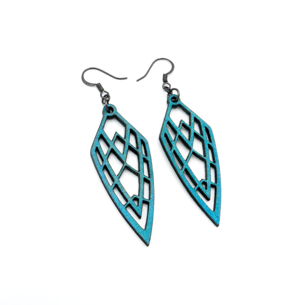 Arrowhead 01 [S] // Leather Earrings - Turquoise Pearl - LIGHT RAZOR DESIGN STUDIO