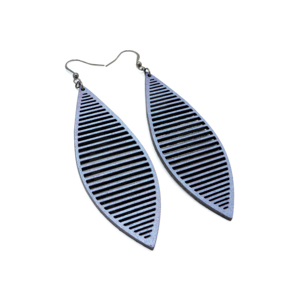 Terrabyte v.11_3 // Leather Earrings - Purple Pearl - LIGHT RAZOR DESIGN STUDIO