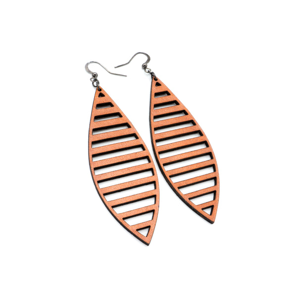 Terrabyte v.11_1 // Leather Earrings - Orange - LIGHT RAZOR DESIGN STUDIO