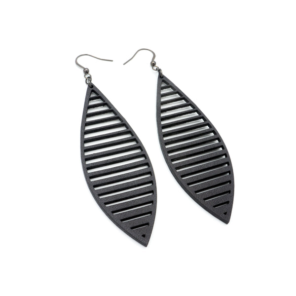 Terrabyte v.11_4 // Leather Earrings - Black - LIGHT RAZOR DESIGN STUDIO