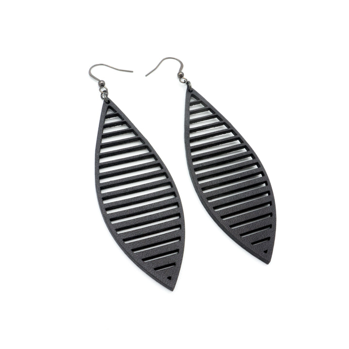 Terrabyte v.11_4 // Leather Earrings - Black - LIGHT RAZOR DESIGN STUDIO