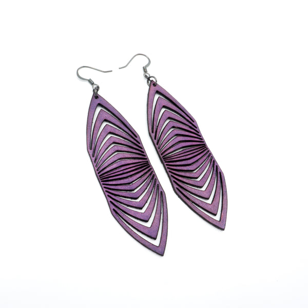 Terrabyte 17 // Leather Earrings - Light Purple