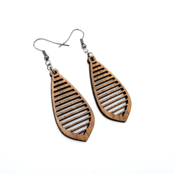 Gem Point 11 [S] // Wood Earrings - Jatoba
