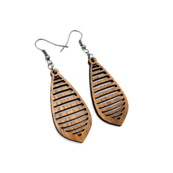 Gem Point 12 [S] // Wood Earrings - Jatoba