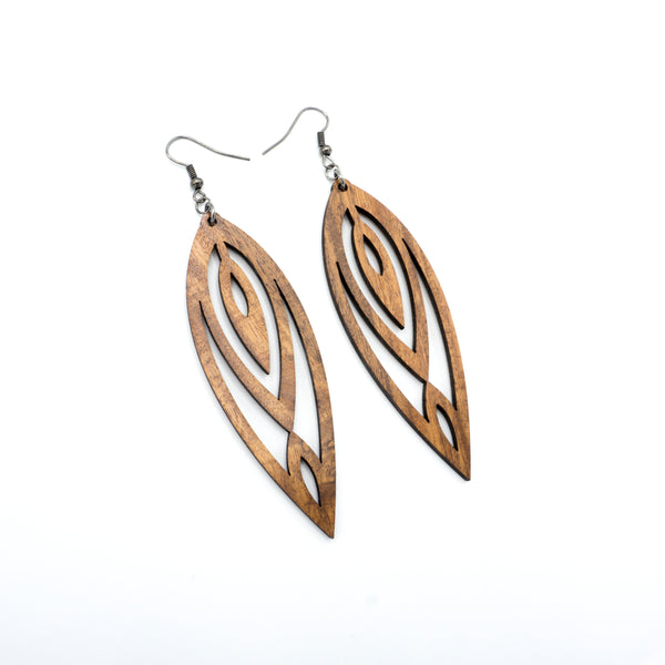 Totem 06 [L] // Wood Earrings - Jatoba