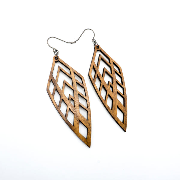 Arrowhead 02 [L] // Wood Earrings - Bolivian Rosewood