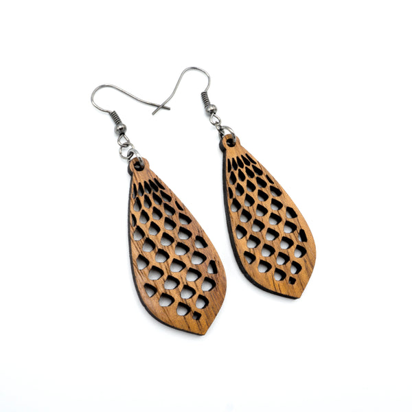 Gem Point 01 [S] // Wood Earrings - Jatoba